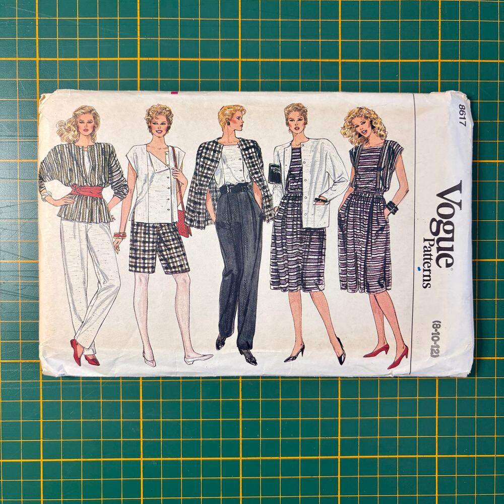 VOGUE sewing pattern 8617 Top Skirt Pants Miss size 8 10 12 Vintage Uncut/FF